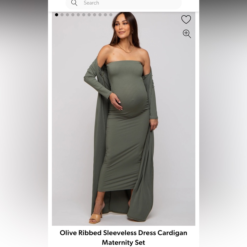 Pinkblush Green Strapless Long Sleeve Maternity Gown